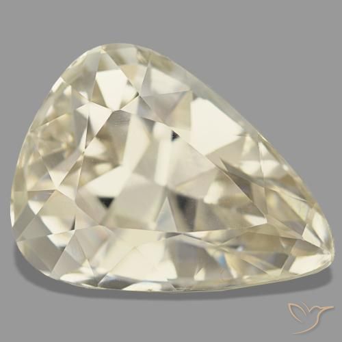 19.62캐럿 천연 라이트 옐로우 스포듀민, 배 모양, 18.6×14.1 mm, VVS-VS