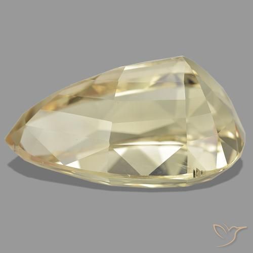 61.88캐럿 천연 라이트 오렌지 스포듀민, 배 모양, 31.8×19.1 mm, VS