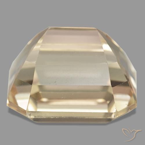 33.32캐럿 천연 Light Neutral Orange 스포듀민, 에메랄드 컷, 18.6×16.3 mm, VVS-VS