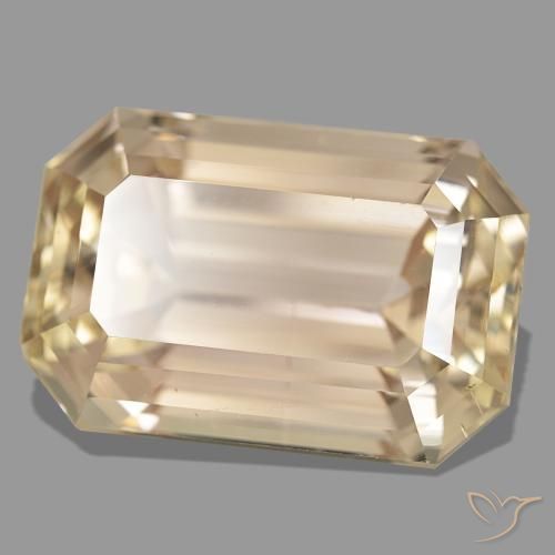 47.04캐럿 천연 Light Neutral Orange 스포듀민, 에메랄드 컷, 24.3×16.3 mm, VS