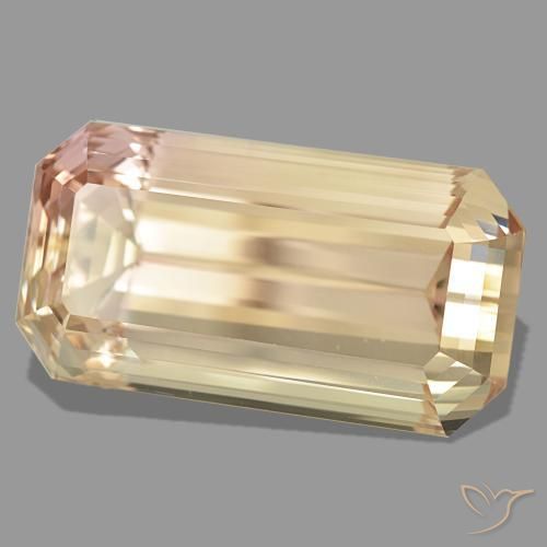 244.05캐럿 천연 라이트 오렌지 스포듀민, 에메랄드 컷, 47.3×24.8 mm, VVS