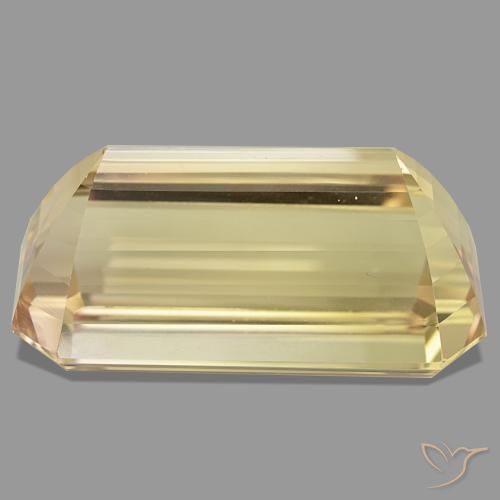 244.05캐럿 천연 라이트 오렌지 스포듀민, 에메랄드 컷, 47.3×24.8 mm, VVS
