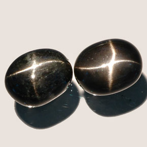 캐럿 천연 검정색 스타 디옵사이드 보석, 타원형 컷, 10.1×8 mm, 불투명체
