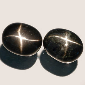 캐럿 천연 검정색 스타 디옵사이드 보석, 타원형 컷, 10.1×8 mm, 불투명체