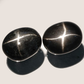 캐럿 천연 검정색 스타 디옵사이드 보석, 타원형 컷, 10.1×8 mm, 불투명체
