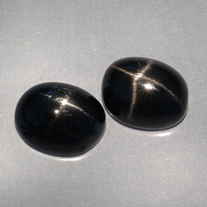 캐럿 천연 검정색 스타 디옵사이드 보석, 타원형 컷, 10×8 mm, 불투명체