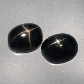캐럿 천연 검정색 스타 디옵사이드 보석, 타원형 컷, 10×8 mm, 불투명체