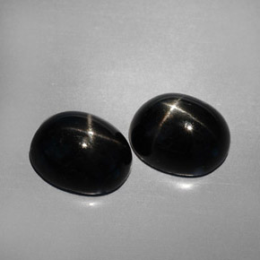 캐럿 천연 검정색 스타 디옵사이드 보석, 타원형 컷, 10×8.2 mm, 불투명체