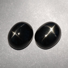 캐럿 천연 검정색 스타 디옵사이드 보석, 타원형 컷, 10.1×8.2 mm, 불투명체