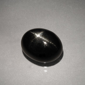 4.13캐럿 천연 검정색 스타 디옵사이드, 타원형 컷, 10.2×8.1 mm, 불투명체