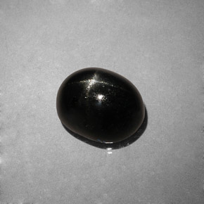 4.04캐럿 천연 검정색 스타 디옵사이드, 타원형 컷, 10.2×8.2 mm, 불투명체
