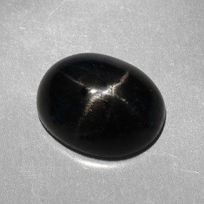 3.95캐럿 천연 검정색 스타 디옵사이드, 타원형 컷, 10.2×8 mm, 불투명체