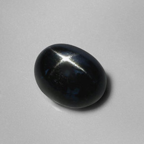 2.88캐럿 천연 검정색 스타 디옵사이드, 타원형 컷, 9.1×7.1 mm, 불투명체