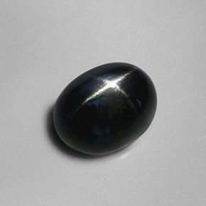 2.88캐럿 천연 검정색 스타 디옵사이드, 타원형 컷, 9.1×7.1 mm, 불투명체