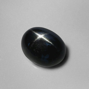 2.88캐럿 천연 검정색 스타 디옵사이드, 타원형 컷, 9.1×7.1 mm, 불투명체