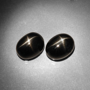캐럿 천연 검정색 스타 디옵사이드 보석, 타원형 컷, 9.1×7.1 mm, 불투명체