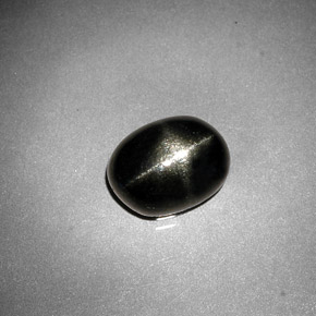 2.38캐럿 천연 검정색 스타 디옵사이드, 타원형 컷, 9.2×7 mm, 불투명체
