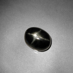 2.38캐럿 천연 검정색 스타 디옵사이드, 타원형 컷, 9.2×7 mm, 불투명체
