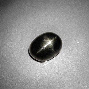2.38캐럿 천연 검정색 스타 디옵사이드, 타원형 컷, 9.2×7 mm, 불투명체
