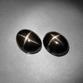 캐럿 천연 검정색 스타 디옵사이드 보석, 타원형 컷, 9.1×7 mm, 불투명체