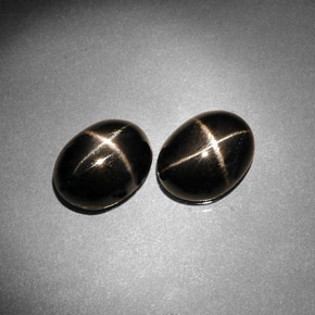 캐럿 천연 검정색 스타 디옵사이드 보석, 타원형 컷, 9.1×7 mm, 불투명체