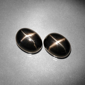 캐럿 천연 검정색 스타 디옵사이드 보석, 타원형 컷, 9.1×7.1 mm, 불투명체
