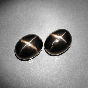 캐럿 천연 검정색 스타 디옵사이드 보석, 타원형 컷, 9.1×7.1 mm, 불투명체