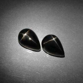 캐럿 천연 검정색 스타 디옵사이드 보석, 배 모양, 9.9×6.9 mm, 불투명체