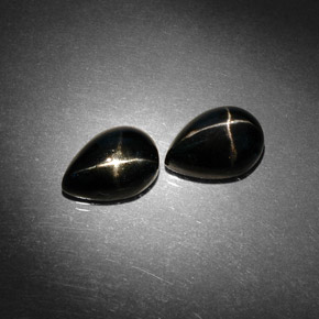 캐럿 천연 검정색 스타 디옵사이드 보석, 배 모양, 9.9×7 mm, 불투명체