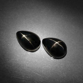 캐럿 천연 검정색 스타 디옵사이드 보석, 배 모양, 9.9×7 mm, 불투명체