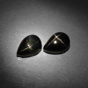 캐럿 천연 검정색 스타 디옵사이드 보석, 배 모양, 10×7 mm, 불투명체