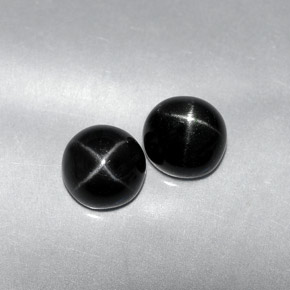 캐럿 천연 검정색 스타 디옵사이드 보석, 라운드 컷, 7.03 mm, 불투명체
