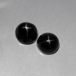 캐럿 천연 검정색 스타 디옵사이드 보석, 라운드 컷, 7.06 mm, 불투명체