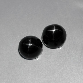 캐럿 천연 검정색 스타 디옵사이드 보석, 라운드 컷, 7.06 mm, 불투명체