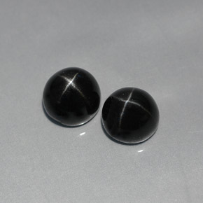 캐럿 천연 검정색 스타 디옵사이드 보석, 라운드 컷, 6.90 mm, 불투명체