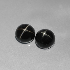캐럿 천연 검정색 스타 디옵사이드 보석, 라운드 컷, 7.17 mm, 불투명체