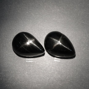캐럿 천연 검정색 스타 디옵사이드 보석, 배 모양, 10×7 mm, 불투명체