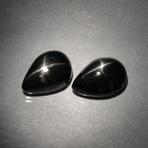 캐럿 천연 검정색 스타 디옵사이드 보석, 배 모양, 10×7 mm, 불투명체
