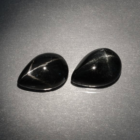캐럿 천연 검정색 스타 디옵사이드 보석, 배 모양, 9.7×6.8 mm, 불투명체