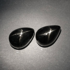 캐럿 천연 검정색 스타 디옵사이드 보석, 배 모양, 10.1×7 mm, 불투명체