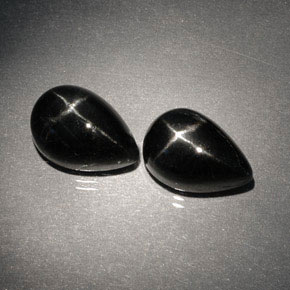 캐럿 천연 검정색 스타 디옵사이드 보석, 배 모양, 10.1×7 mm, 불투명체