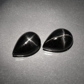 캐럿 천연 검정색 스타 디옵사이드 보석, 배 모양, 10×7 mm, 불투명체