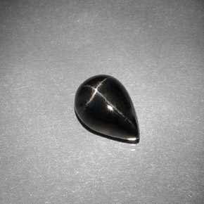 2.75캐럿 천연 검정색 스타 디옵사이드, 배 모양, 10×7 mm, 불투명체