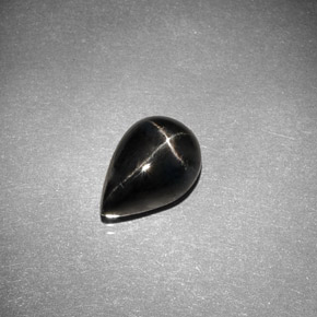 2.75캐럿 천연 검정색 스타 디옵사이드, 배 모양, 10×7 mm, 불투명체
