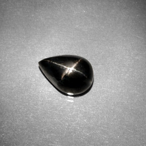2.75캐럿 천연 검정색 스타 디옵사이드, 배 모양, 10×7 mm, 불투명체