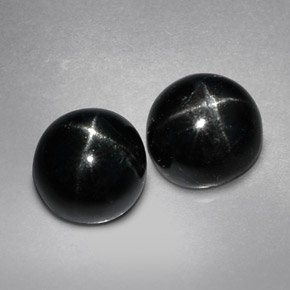 캐럿 천연 검정색 스타 디옵사이드 보석, 라운드 컷, 6.98 mm, 불투명체
