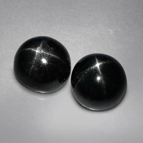 캐럿 천연 검정색 스타 디옵사이드 보석, 라운드 컷, 6.98 mm, 불투명체