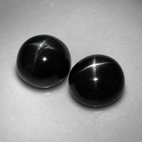 캐럿 천연 검정색 스타 디옵사이드 보석, 라운드 컷, 7.15 mm, 불투명체