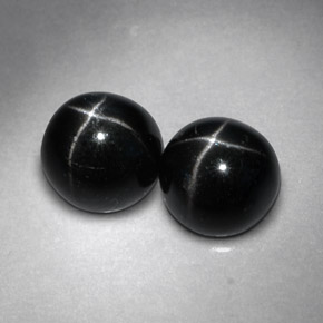 캐럿 천연 검정색 스타 디옵사이드 보석, 라운드 컷, 7.13 mm, 불투명체
