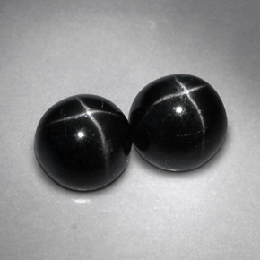 캐럿 천연 검정색 스타 디옵사이드 보석, 라운드 컷, 7.13 mm, 불투명체